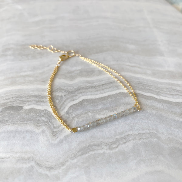 Dainty Healing Labradorite Bracelet in Gold