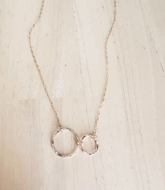 Hammered Double Endless Circle Necklace