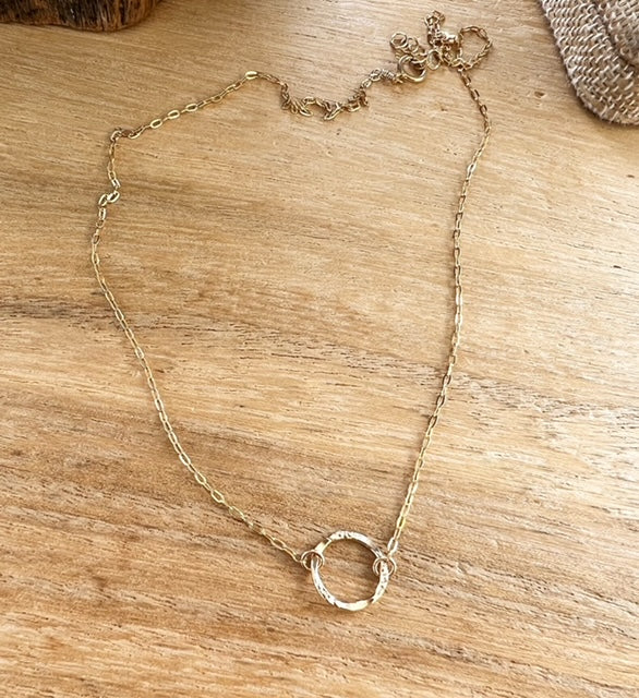 Hammered Endless Circle Necklace