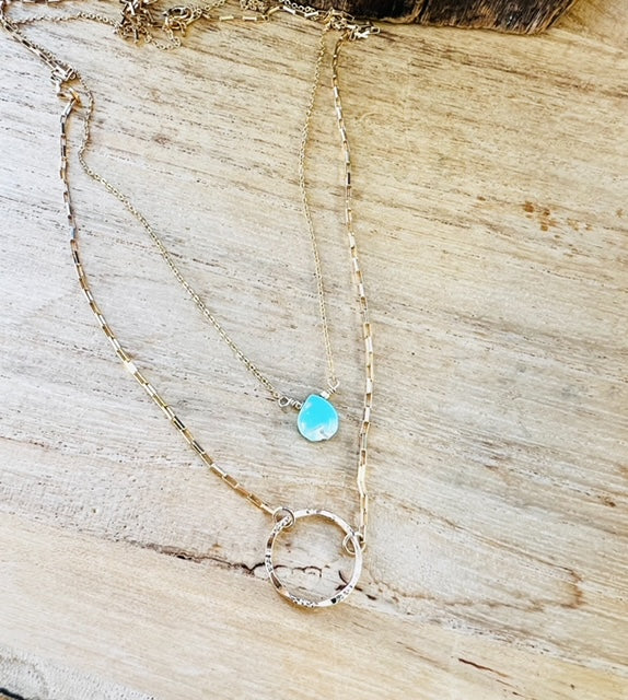 Hammered Endless Circle Necklace