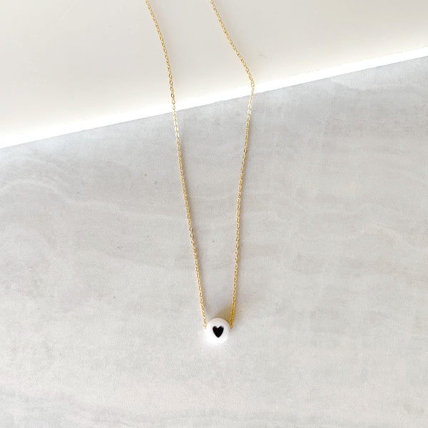 Acrylic Heart Necklace in Gold